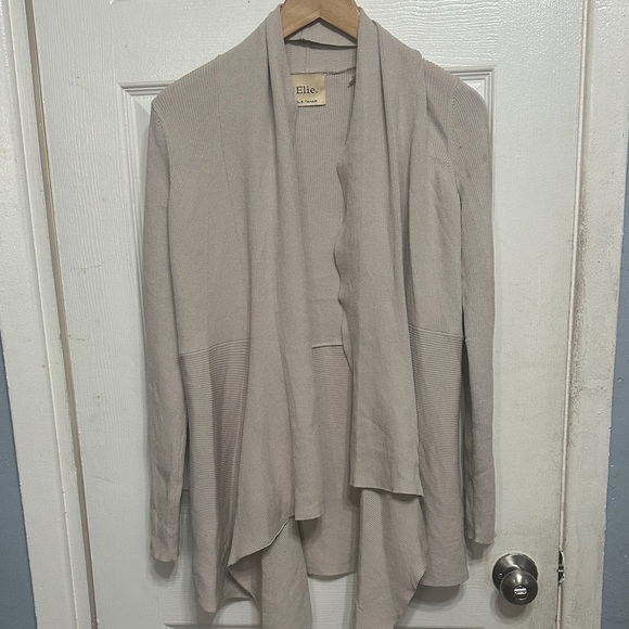Elle Women's Light Beige Draped Cardigan - Picture 1 of 3